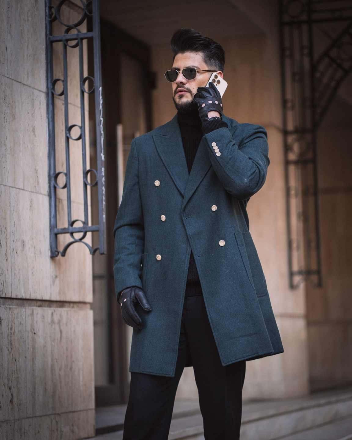 Winter Warm Men Coat Peaked Lapel Double Breasted Trench Coats Vintage Wool Blend Business Blazers Customized High Quality