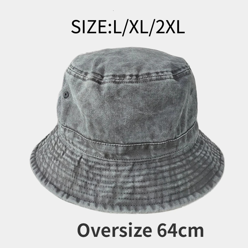 Big Head Plus Size Bucket Hat for Men Pure Cotton Panama Fisherman Hat Korean Man Women 59cm 60cm 62cm 63cm Sun Hat 250919