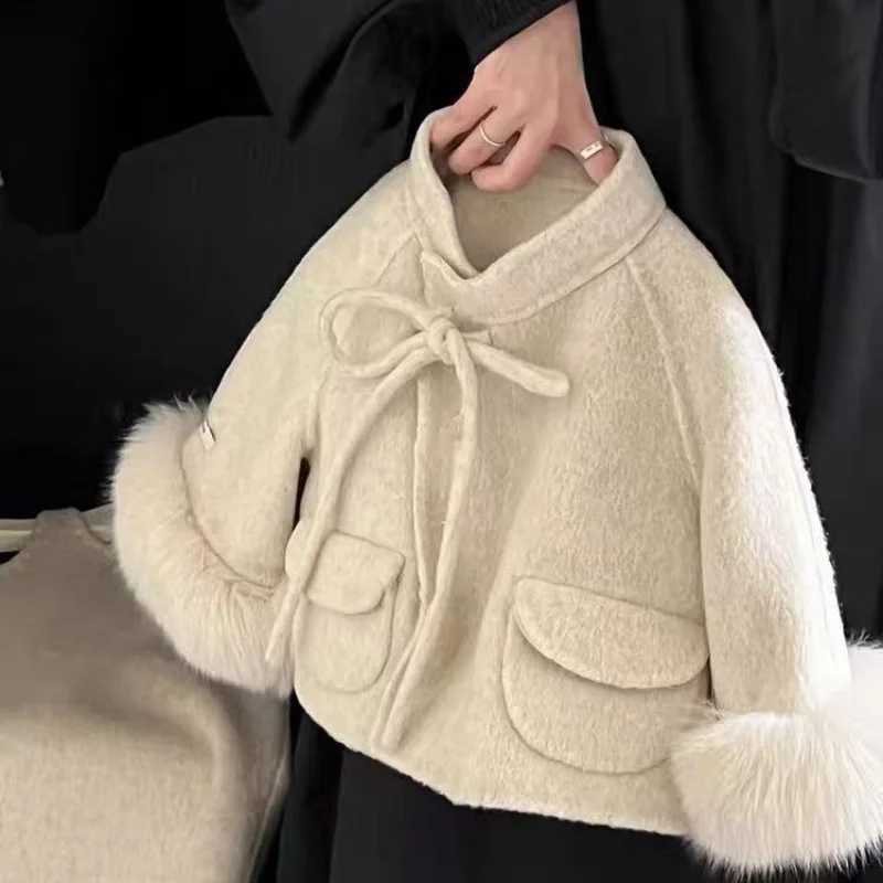 Girls Woolen Small Fragrant Style Set Autumn And Winter 2025 New Childrens Clothing Westernstyle Woolen Twopiece Set L2509263XUV