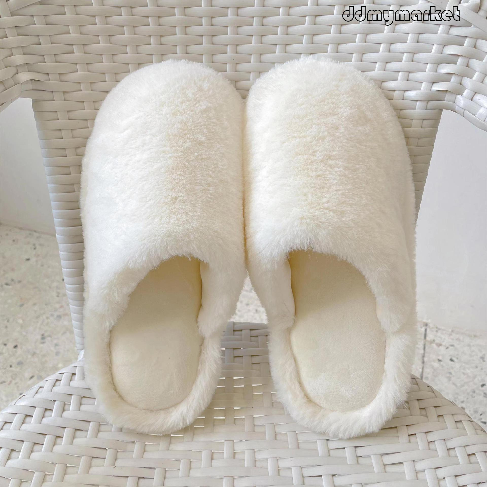 Ins Style Closed-Toe Cotton Winter Home Plush Slippers for Women Indoor Use ddmymarket