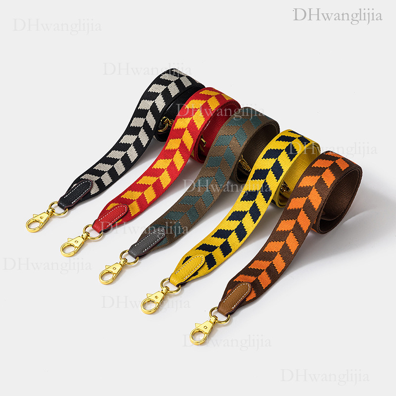 DH Luggage Accessories Women's Same Style Fashion Square Color-Block Jacquard Wide Kelly Single Shoulder Crossbody Bag Strap