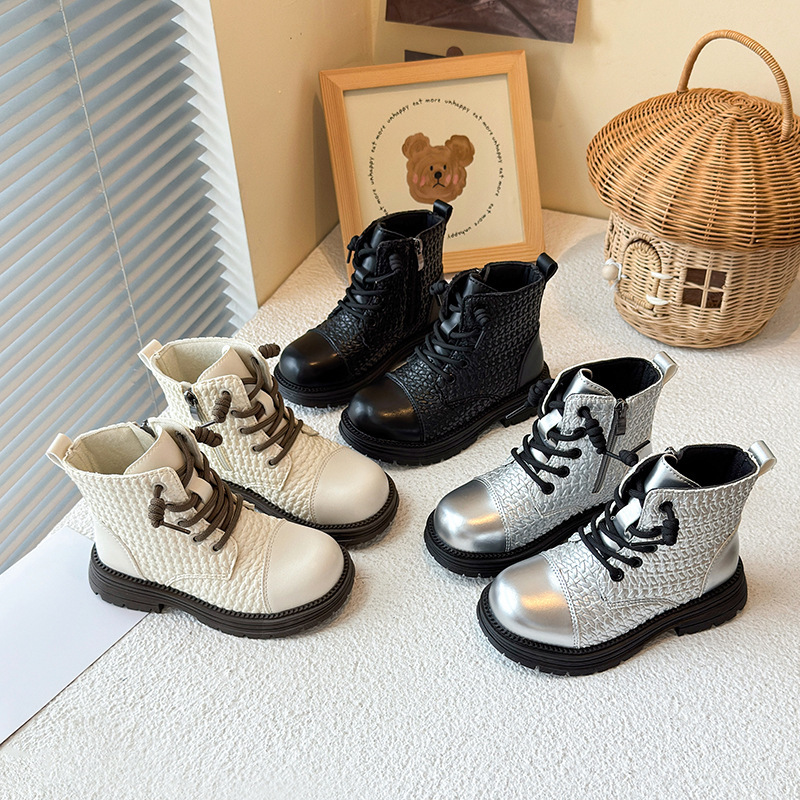 Autumn and winter new children's shoes, girls' fashion trend, Martin boots, boys' single boots, girls' baby boots, soft soled shor