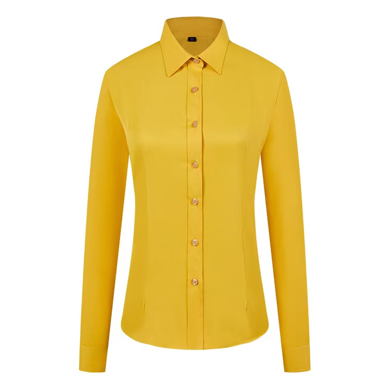 K2259 New autumn and winter women's long-sleeved shirts, 100% cotton, no-iron fabric, formal business shirts, small batches available