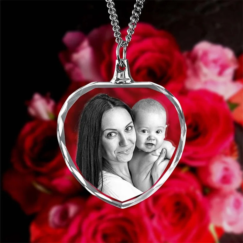 Customized 3D Crystal Po Personalized Gift Necklace Heart Gift for WifeWomen Men Great Custom Gifts With Your Own Po 250919
