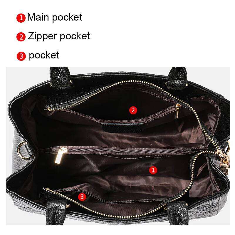 Leather high sense handbag top layer leather rose pattern slung shoulder bag