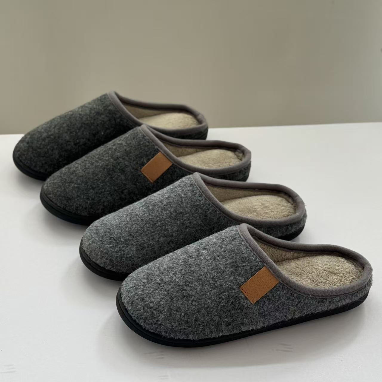 Large Size Cotton Men, Autumn and Thick Sole Indoor Home for Elderly, Non-Slip Plush Lined Winter Slippers ddmymarket