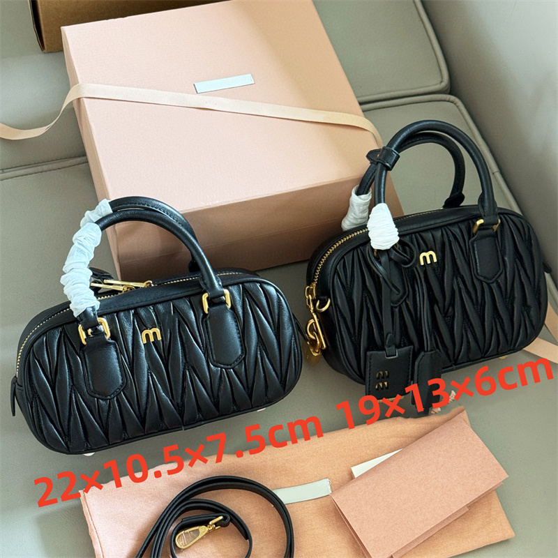 Arcadie matelasse bowling bag Luxury Designer bags Soft Sheepskin Handbag leather tote bag Womens mens crossbody Shoulder Bag Clutch Top quality Evening Bags