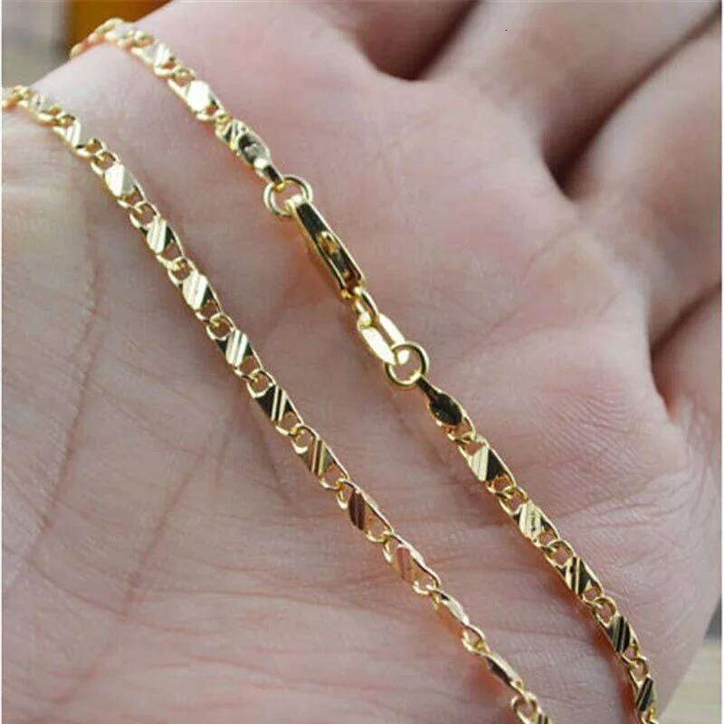 New Sier Exquisite Fashion Gold Filled Necklace For Women Men Size 16-30 Inch Jewelry Chain Wholesale