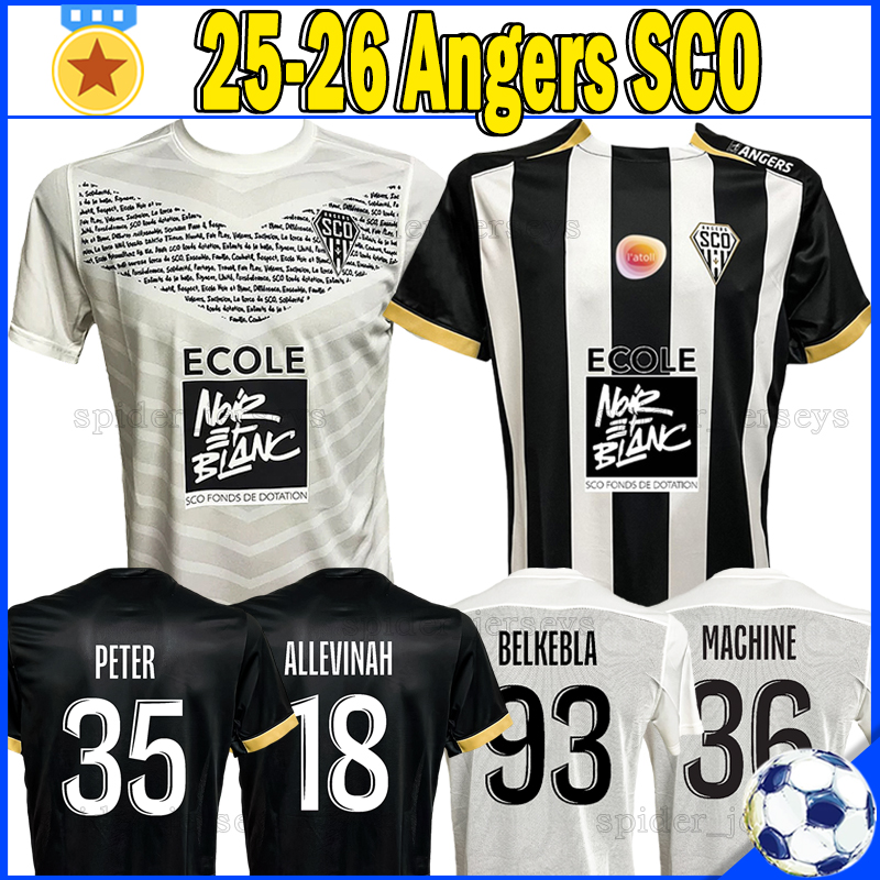 25 26 Angers SCO Soccer Jerseys Les Scoistes Home Football Shirts 2025 2026 ALLEVINAH KALUMBA PETER CHERIF MACHINE Men Uniforms L.MOUTON CAPELLE BELKEBLA ABDELLI Set