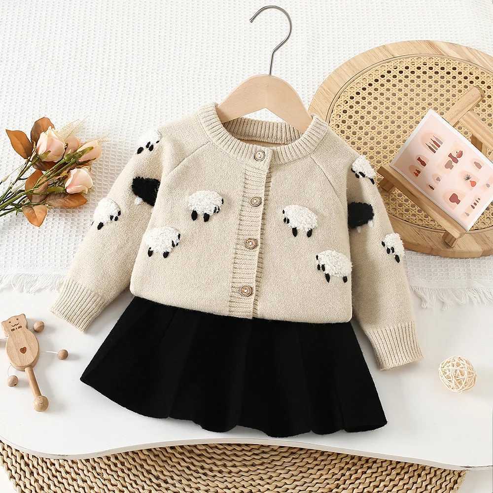 Girls Dress Clothing Sets Spring Autumn Children Woolen Jersey Sweaters Coats Skirts Kids cute Suit For Baby Knitted Outfits 6Y L250926GB2V