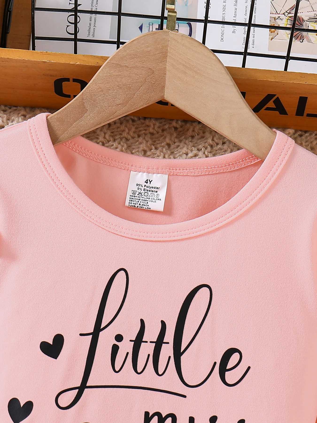 Spring and autumn cute girl fashion outdoor casual clothing pink round neck wing sleeve top leopard pleated skirt 2piece set L250926VOSA