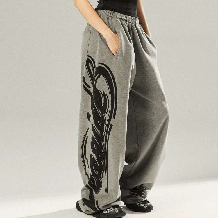 American Style Patchwork Sweatpants for Women Spring New Cotton Super Soft Wide Leg Loose Straight Slimming Casual Pants