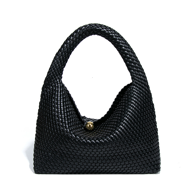 Gilded Ball Pure Handwoven Large Capacity Fashion Versatile High-end Shoulder Underarm Dumpling Bucket Bag