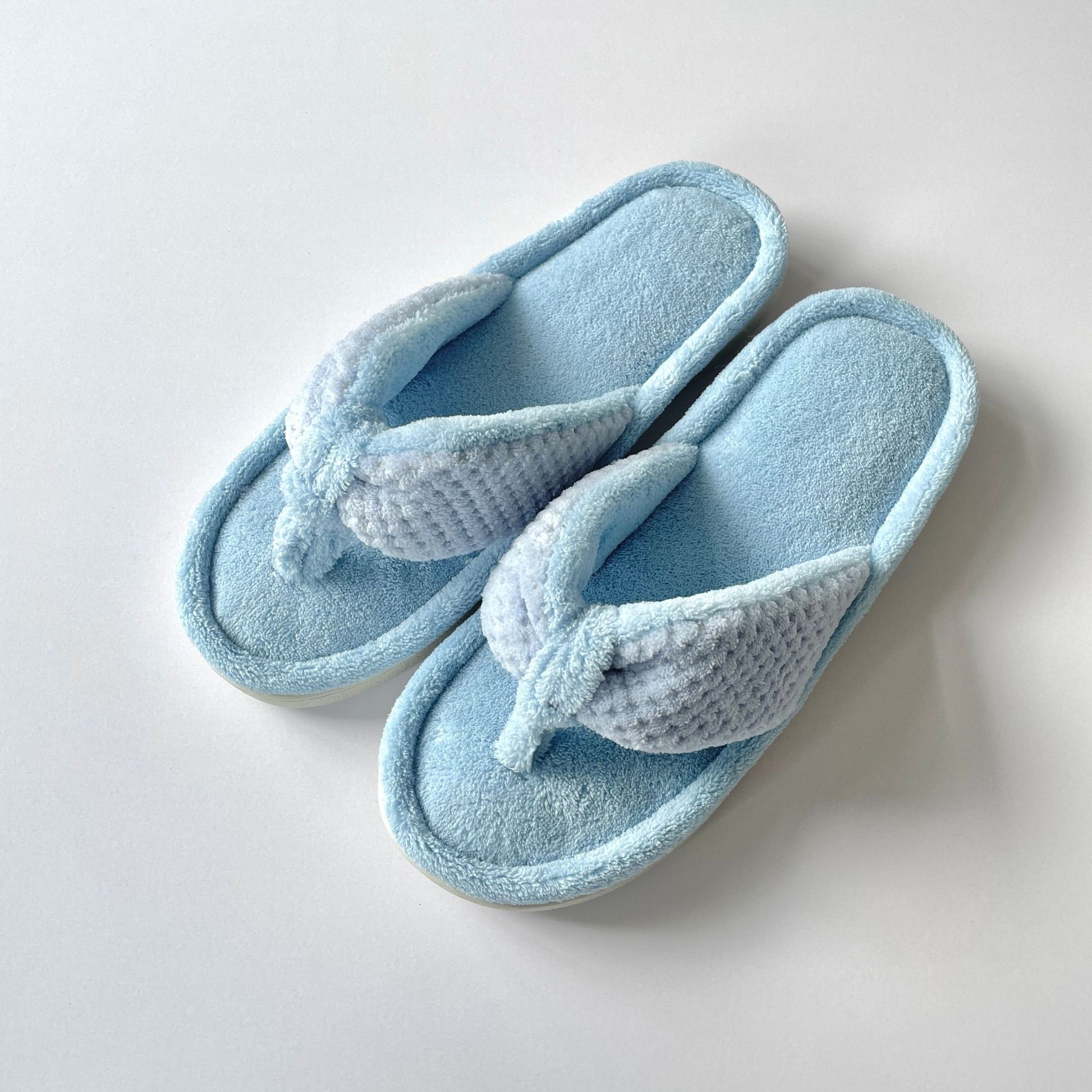 Memory Foam Open Toe Pineapple Grid Flip Flops Indoor Cotton Slippers ddmymarket