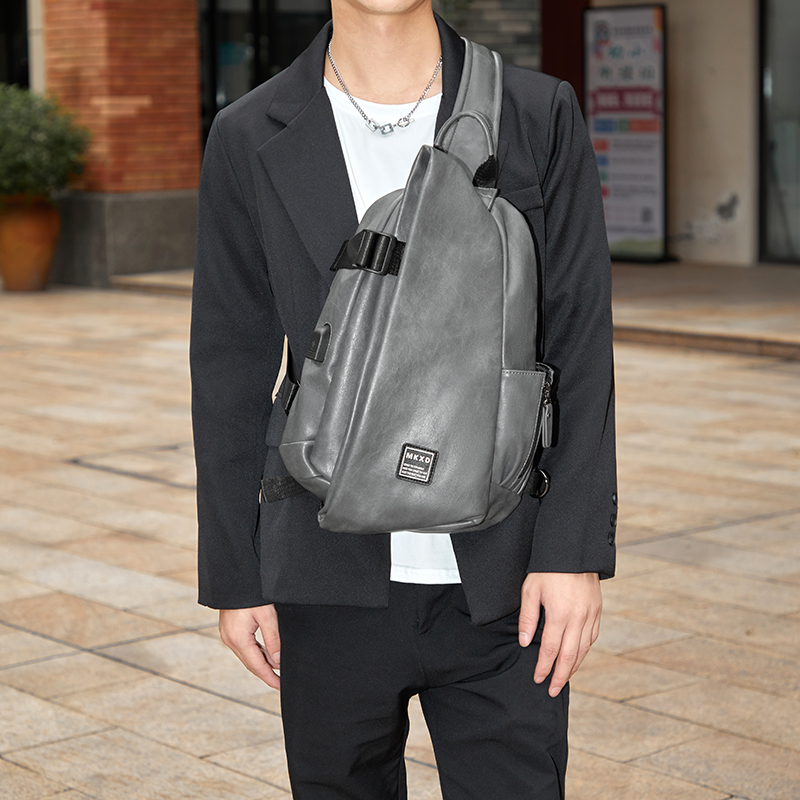 Sewafox Men's Crossbody Bag Waterproof Anti-Theft Men's Shoulder Bag Suitable for Travel and Daily Use 8L Gray