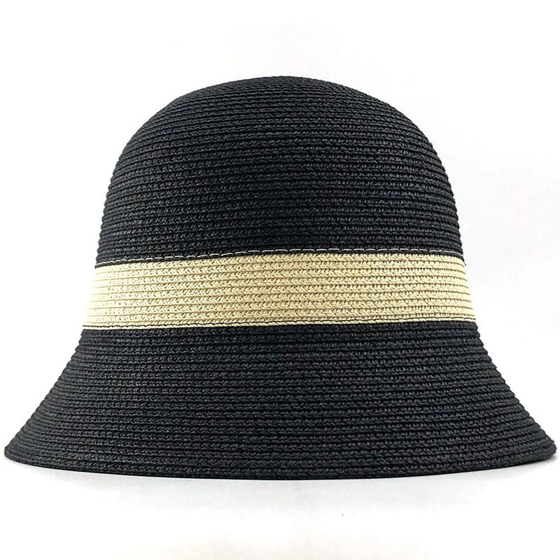 Summer Fashion women Straw Hat Lady Summer Sun Hat Visor cap Panama Style Bucket Cap Strawhat Beach Hat Outdoor girl cap 250919