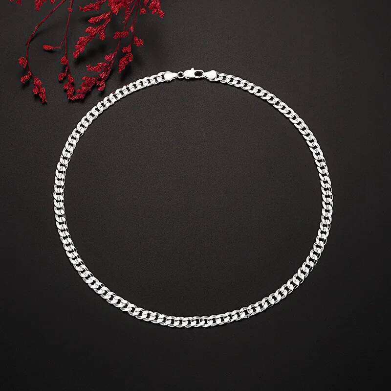 Hot sterling Sier charm 7MM Chain Necklace For Women man Fashion Party Wedding Accessories Jewelry holiday gifts