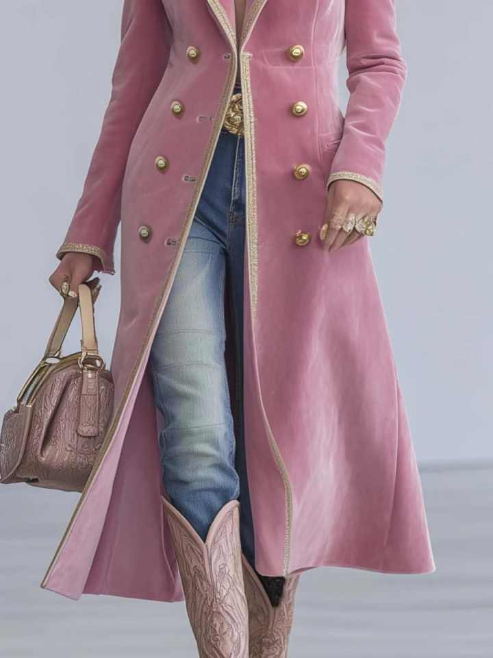 Temperament Women Long Jacket Double Breasted Notch Collar Ladies Prom Evening Guest Formal Occasions Wear Custom Made Suit