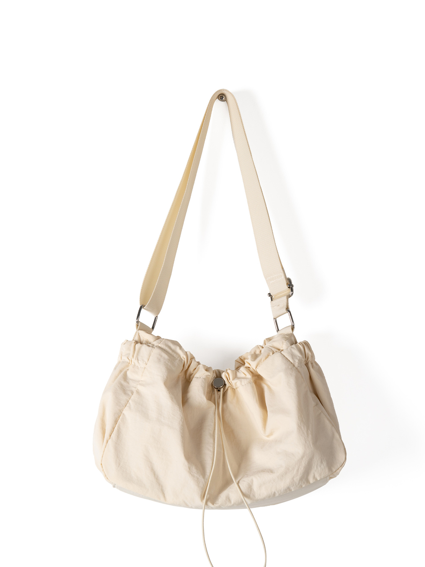 Popular Korean-Style Literary And Fresh Pleated Drawstring Cloud For Women New Model High-End Lightweight Nylon Shoulder Crossbody Bag