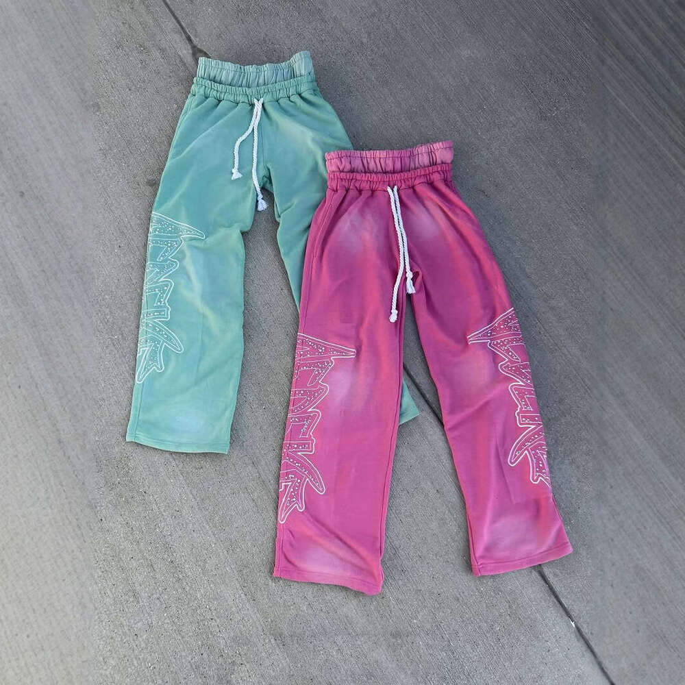 Hip-Hop Drawstring Casual 2025 Sports Loose Wide-Leg Double-Waist Long Pants High Street