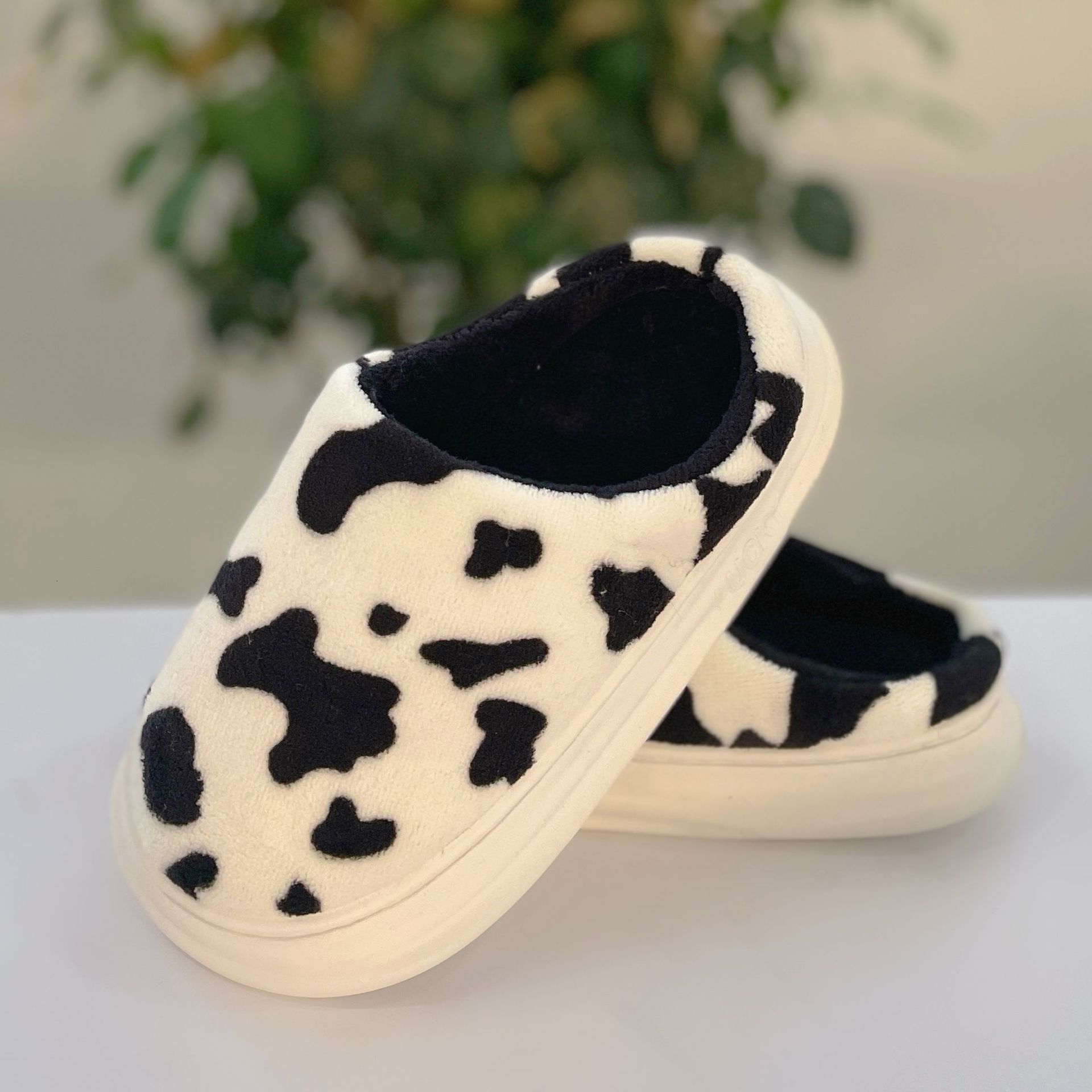 Imitation Cow Thick Sole Durable Parent-Child Home Cotton Slippers ddmymarket