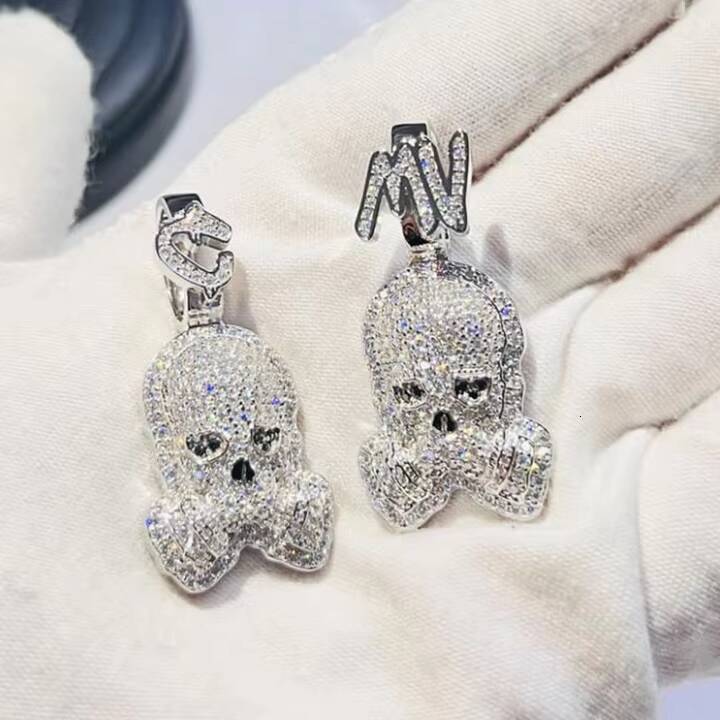 Custom Pass Diamond Tester Vvs Moissanite Iced Out Pendant White Gold Plated