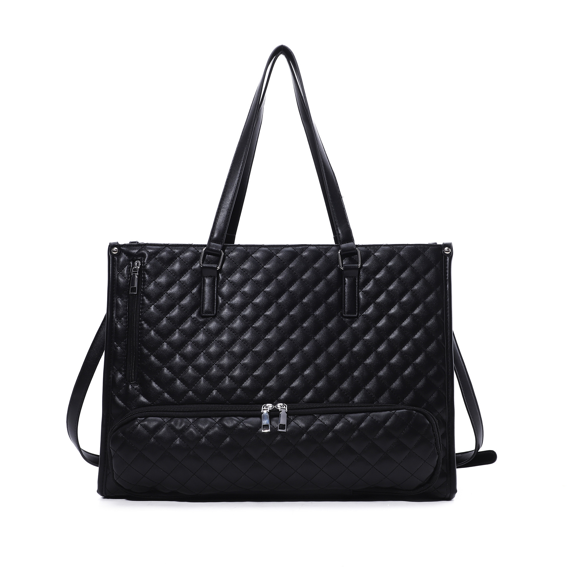 2025 Designer Lunch Bag Black Quilted Handheld Shoulder Width New Handbag