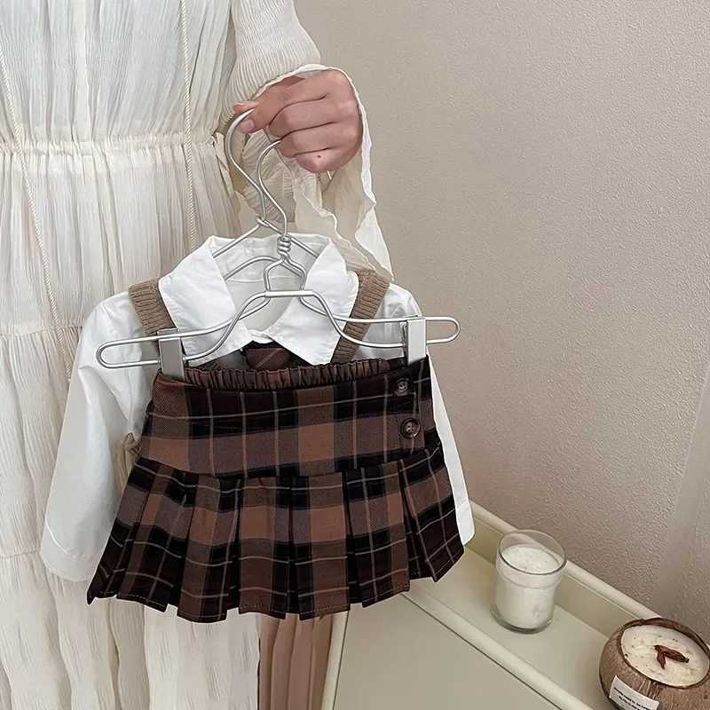 Childrens Clothing Set 2025 Autumn New Item Childrens Shirt Knitted Vest Short Skirt Three Piece Set Toddler Girl Clothes L250926T31K