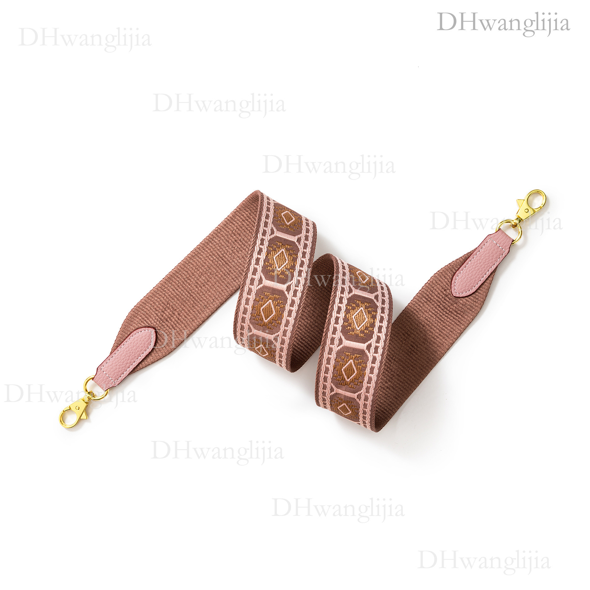 DH Luggage Accessories Rhombus Embroidery Pattern Ribbon Shoulder Replacement Bag Strap
