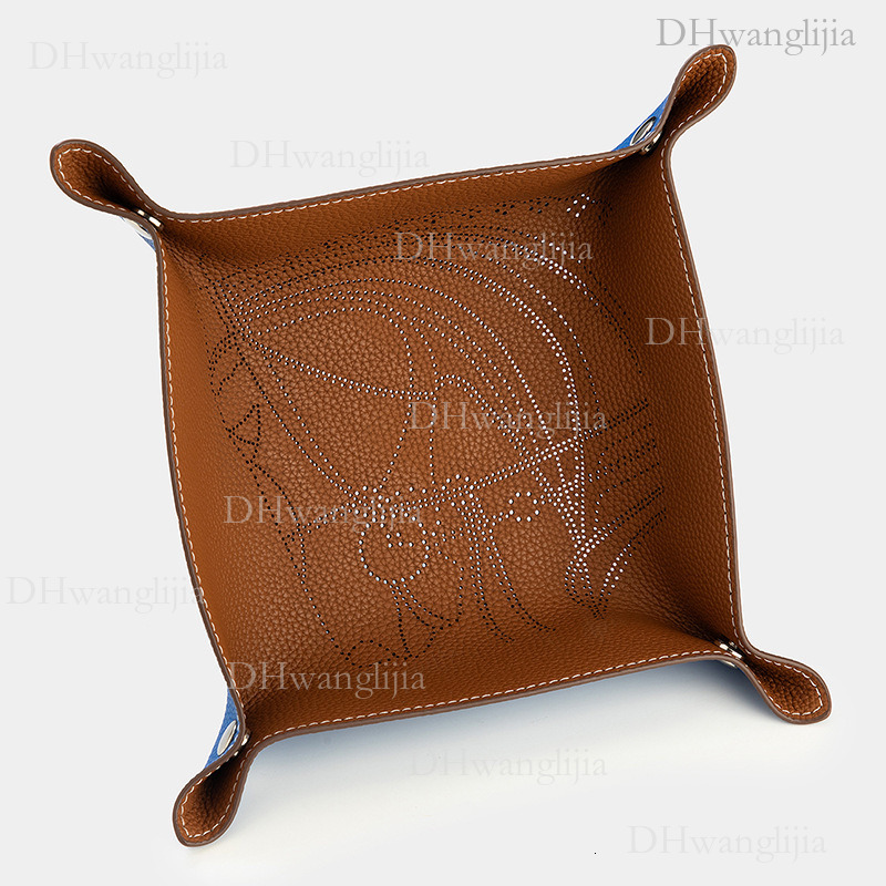 DH Luggage Accessories Live Horse Head Hollow Color Block Light Luxury Necklace Bracelet Jewelry Key Leather Storage Tray
