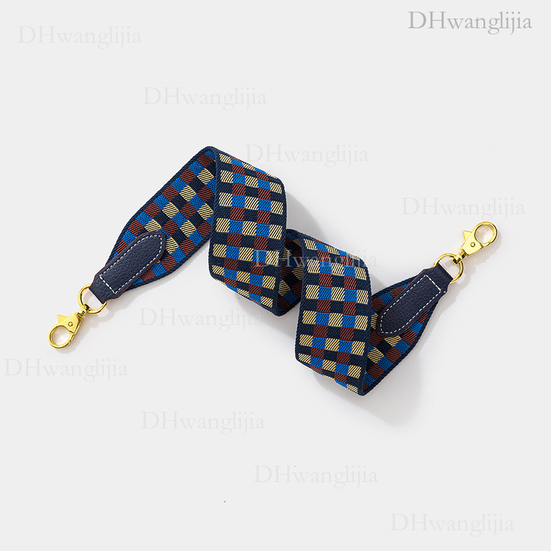 DH Luggage Accessories DH Luggage Accessories Checkered Jacquard Wide Kelly Evelyn Bag Single Shoulder Crossbody Strap Style