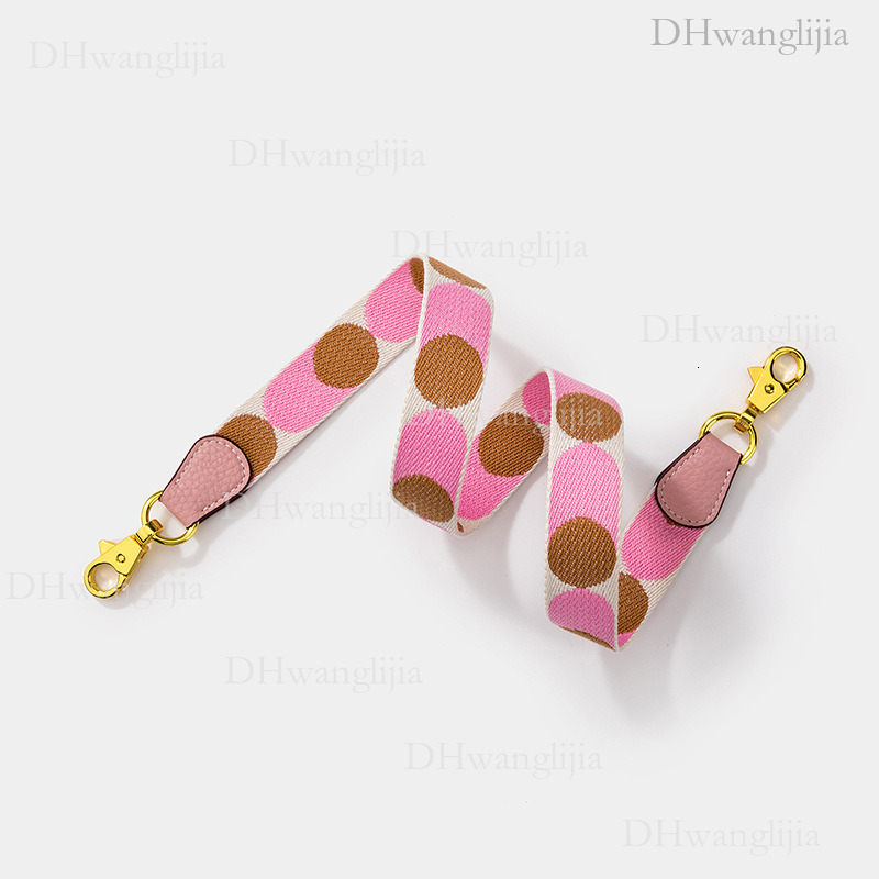 DH Luggage Accessories Women's Same Style Fashion Polka Dot Color-Block Webbing Thin Shoulder Kelly Evelyn Modified Bag Strap