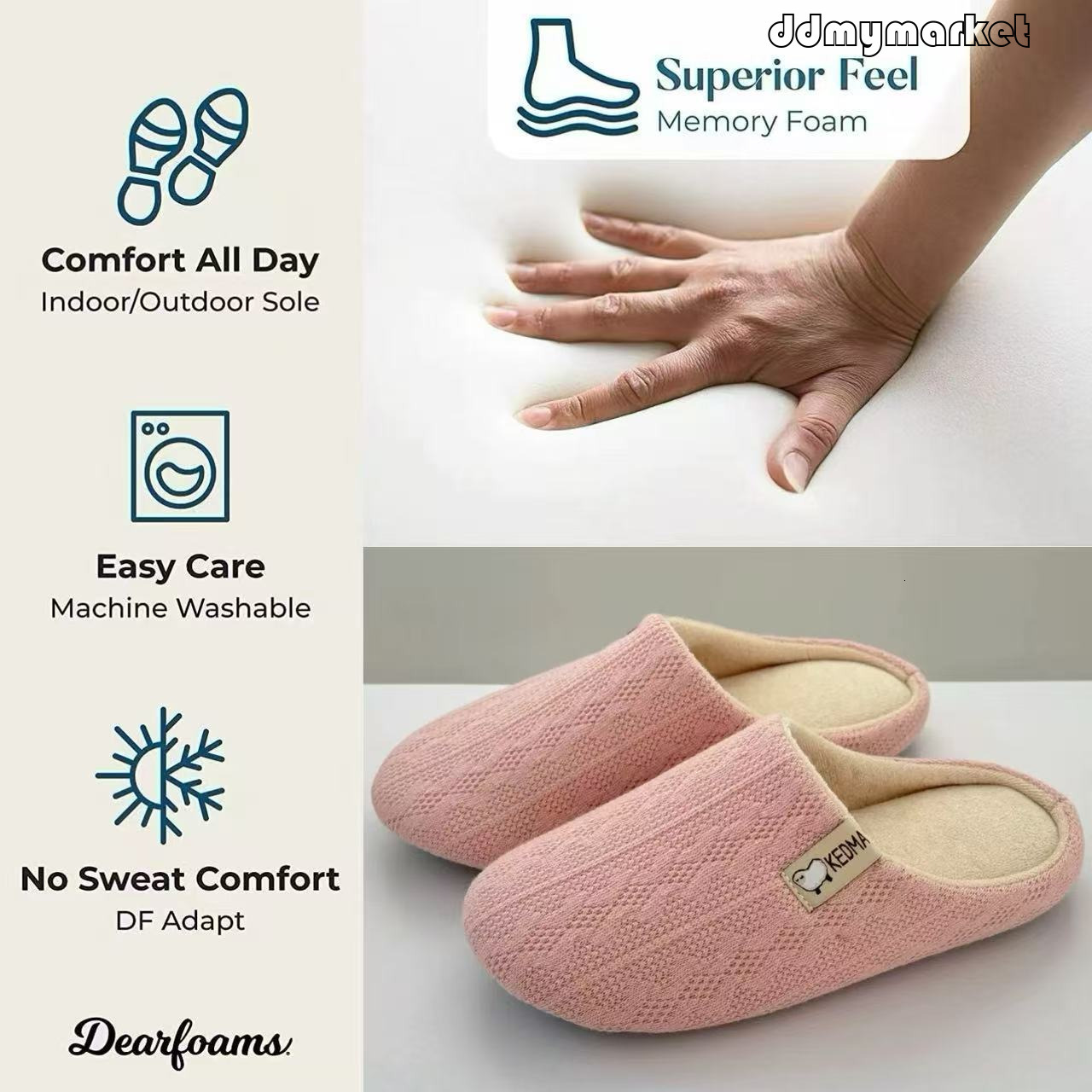 Autumn Winter Men and Women Woolen Velvet Memory Foam Home Casual Warm Cotton Slippers ddmymarket