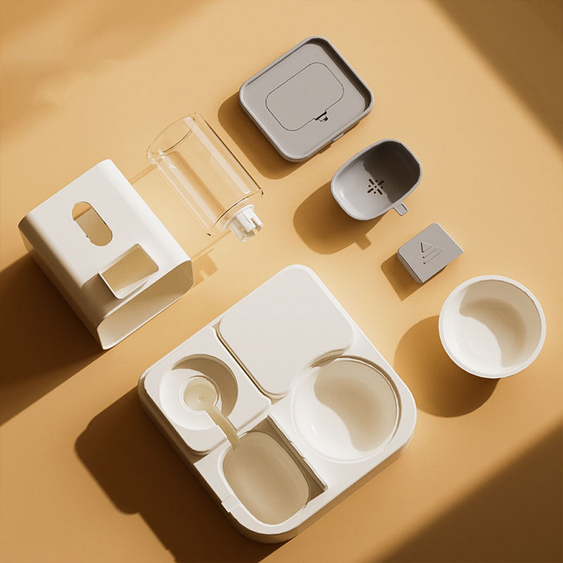 and Food Integrated Automatic Feeder Dog Bowl Cat Basin 2-in-1 Water Dispenser Pet Supplies