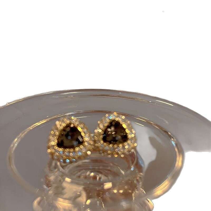 Black Zircon Earrings for Women, Autumn and Winter Versatile Earrings, Women's Ear Accessories, Niche Light , Simple Design with a Sense of Sophi