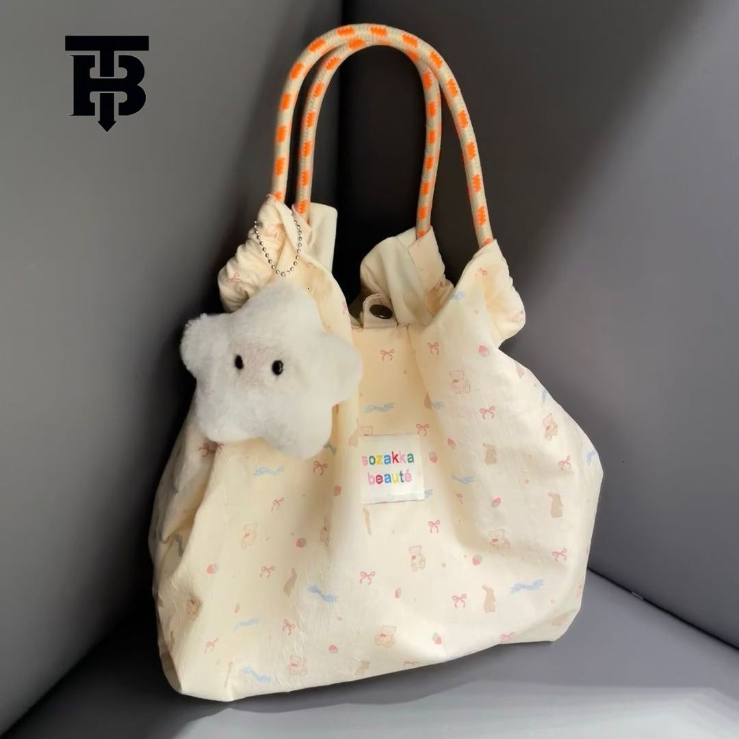 TB BHULAMTE Designer Bag Printed New Large Capacity Commuter Bag Cartoon Rabbit Handbag Korean Style Luxury Bag Shoulder Bag For Female Students Cute 