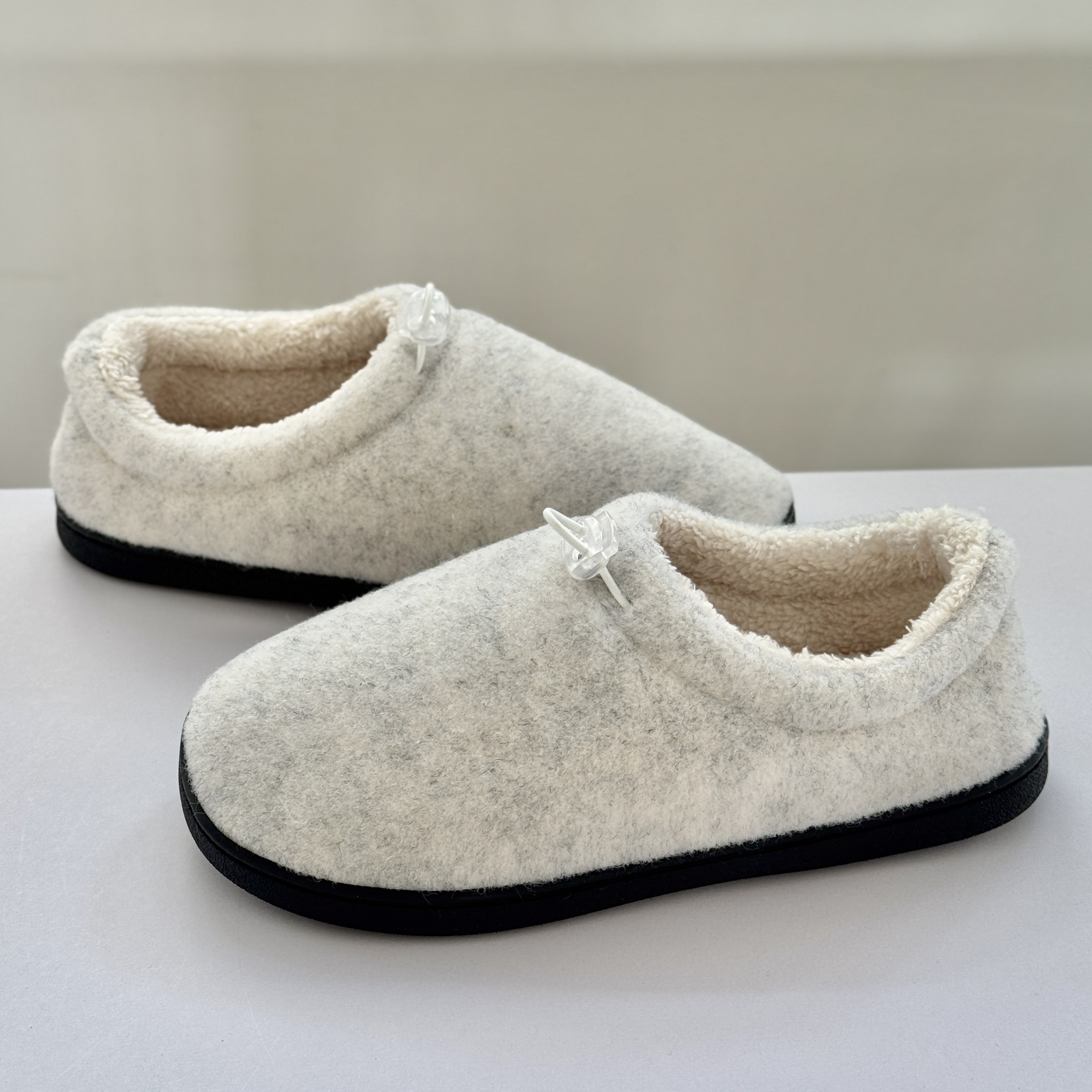 Felt Rope Buckle Adjustable Full Wrap Heel Autumn Winter Cotton Shoes for Outdoor Wear ddmymarket