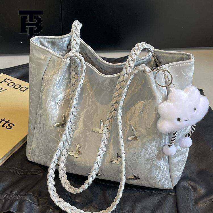 TB BHULAMTE Luxury Bag Designer Bag Large Capacity Bag For Women 2025 New Fashion Niche Butterfly Shoulder Bag Student Class Commuting Versatile Tote 