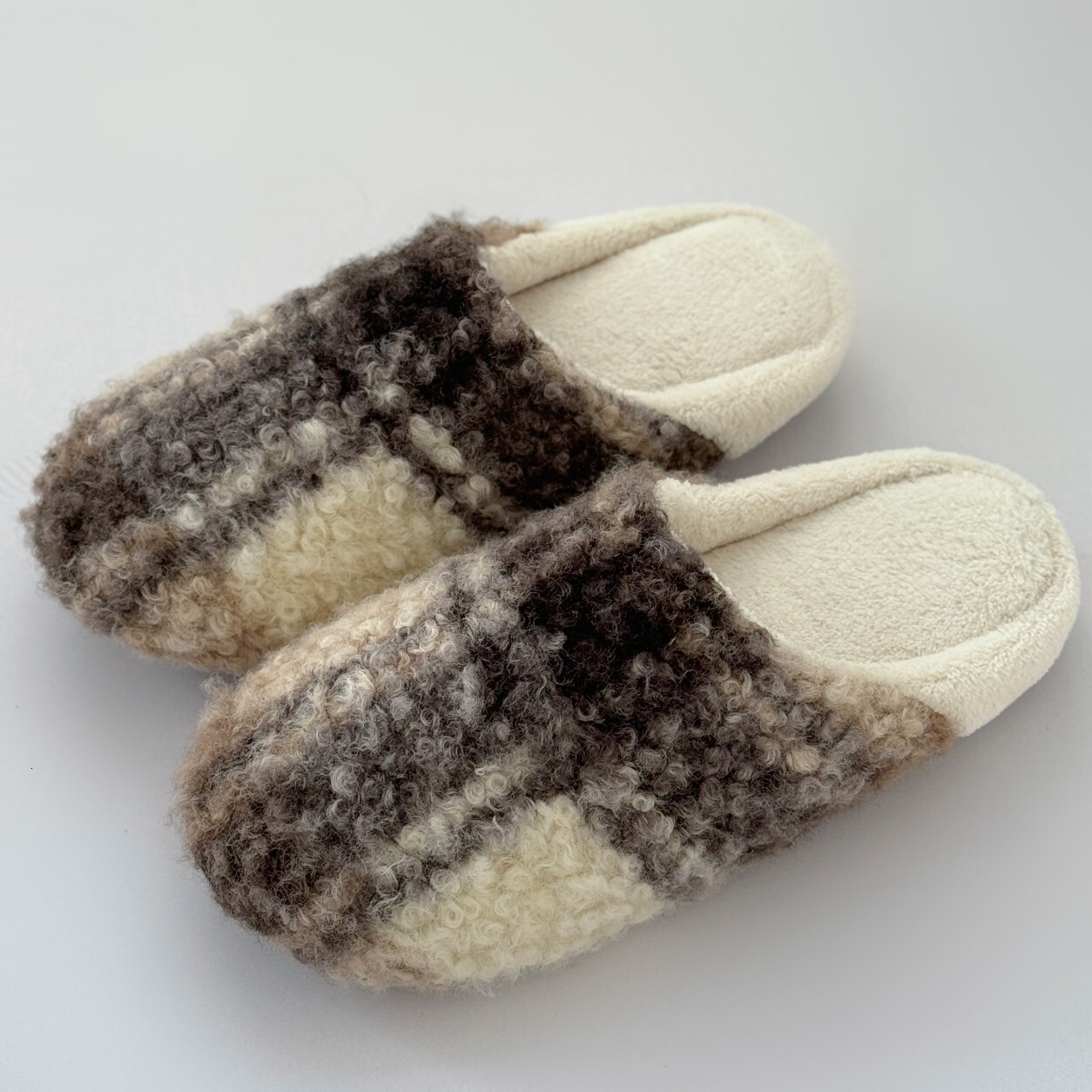 Plaid Men and Women Autumn Winter Thickened Warm Couples Indoor Home Non-Slip Memory Foam Slippers ddmymarket