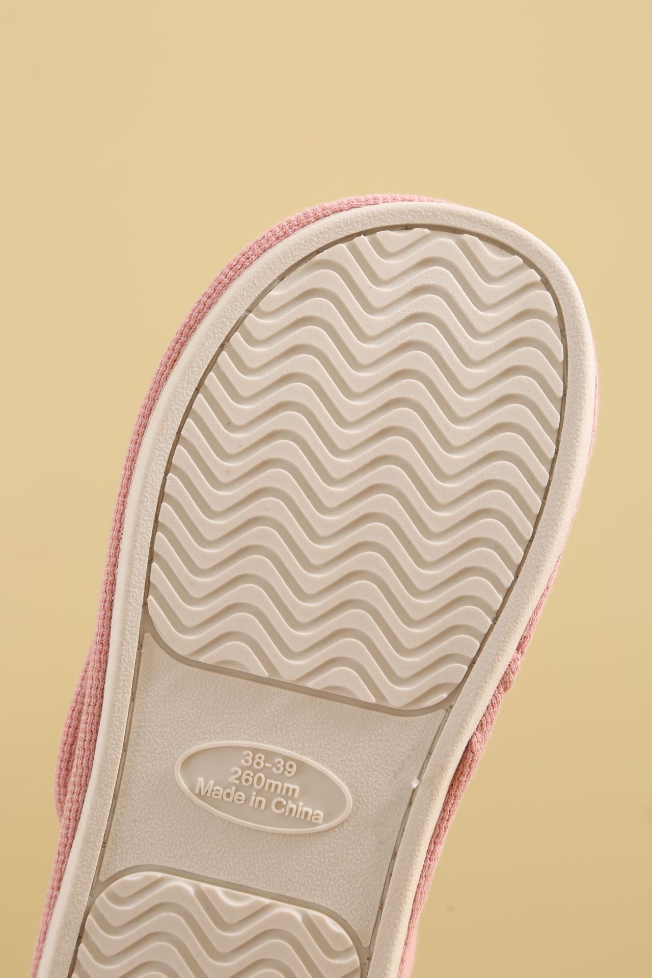 Four-Section Non-Slip TPR Rubber Grain Round Toe Flat Heel Sewing Cotton Slippers Hook and Loop Maternity Shoes ddmymarket