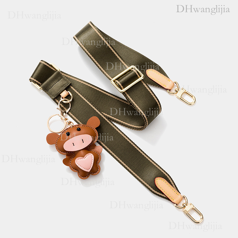 DH Luggage Accessories Suitable for Single Crossbody Wide Shoulder Nylon Webbing Length Decorative Bag Strap Cartoon Pendant