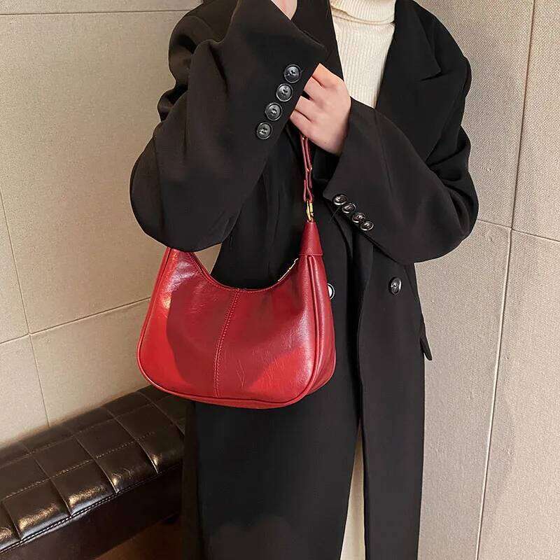 1 Piece of Solid Color Shoulder for Women, Versatile Crossbody Bag, Fashionable Armpit Bag That Can Hold Mobile Phone