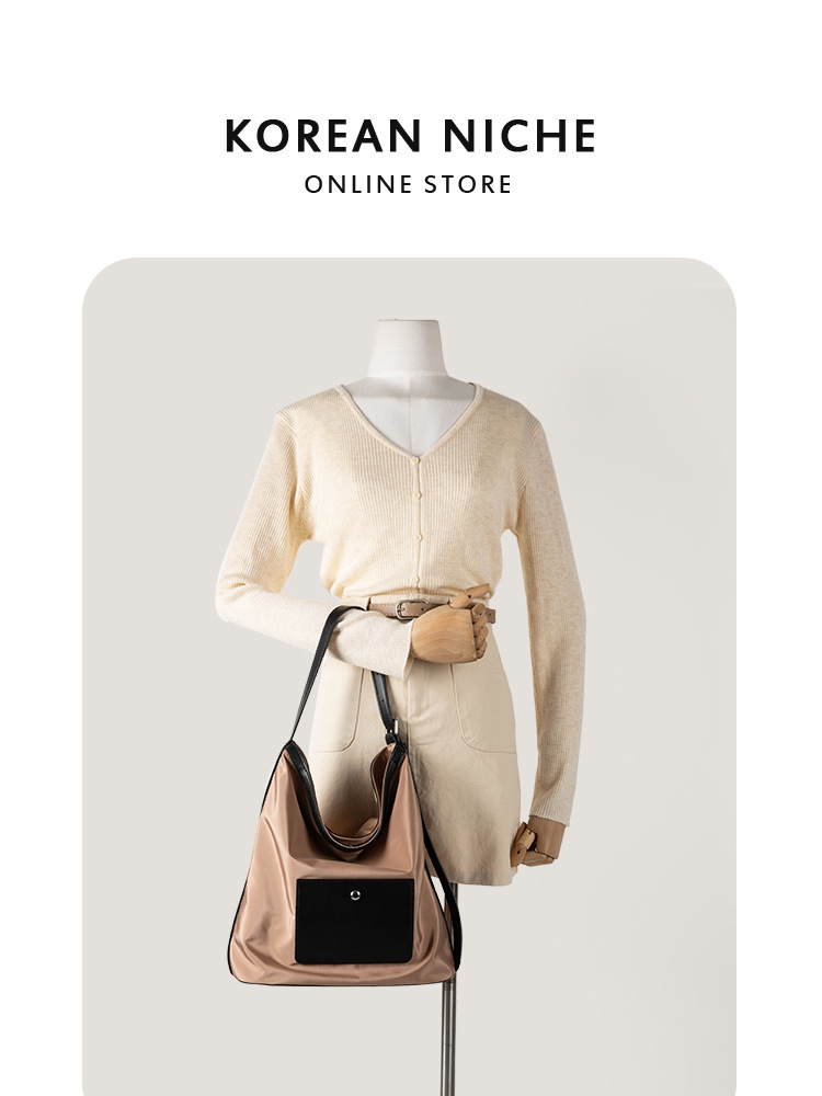 2025 New Trendy High-End Nylon Underarm Bag Korean-Style Niche Lightweight Color-Blocking Single-Shoulder Handbag