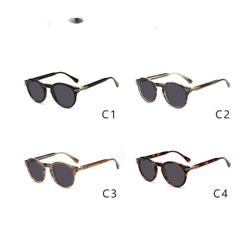 Sunglasses 2025 Winter New Round Frame Acetate Fashionable High-end Style Unisex Sunglasses