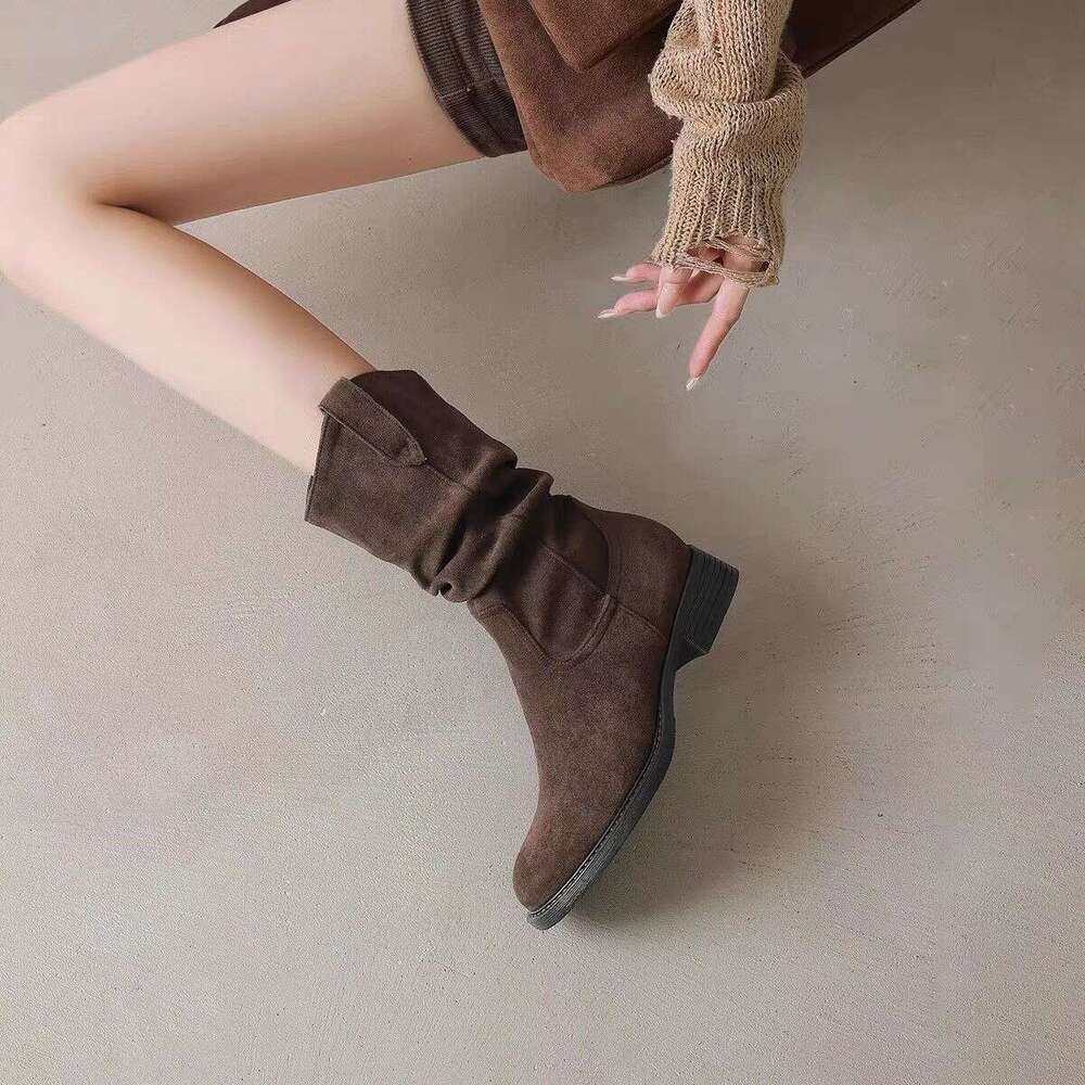 2025 New Melad Western Cowboy Short for Women Spring and Autumn Mid-Calf Martin Boots 01 e1