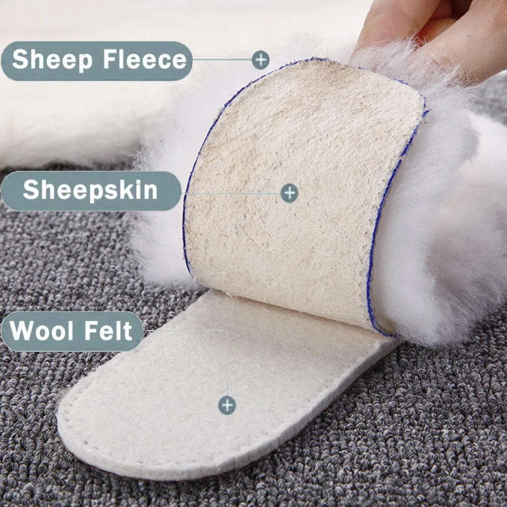 Genuine Sheepskin Fleece Insoles Men Women Winter Thick Cashmere Thermal Real Wool Insoles for Shoes Inner Soles for Snow Boots250922