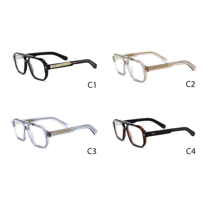 New Fashion Pilot Style Double Bridge Large Glasses for Men and Women High-end Trendy Optical Frame