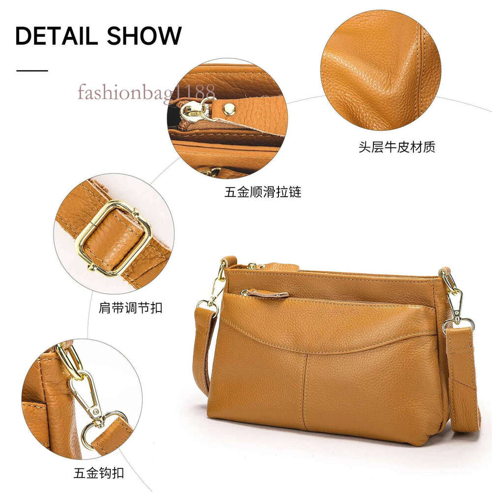 Genuine Leather Women's High Quality Women Crossbody Bag Trendy Designer Cowhide Female Shoulder Bags