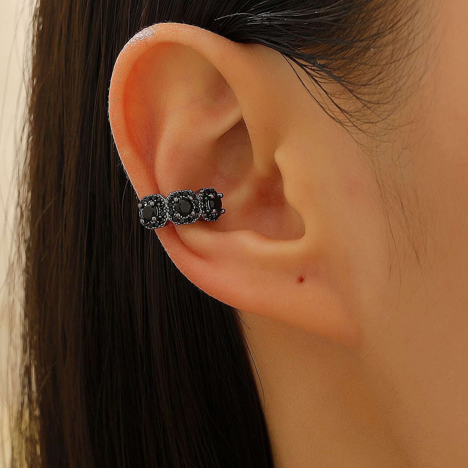 Single Cuff Ice Sugar Personality Unisex Jewelry Handsome Full Ear Clip Non-Pierced