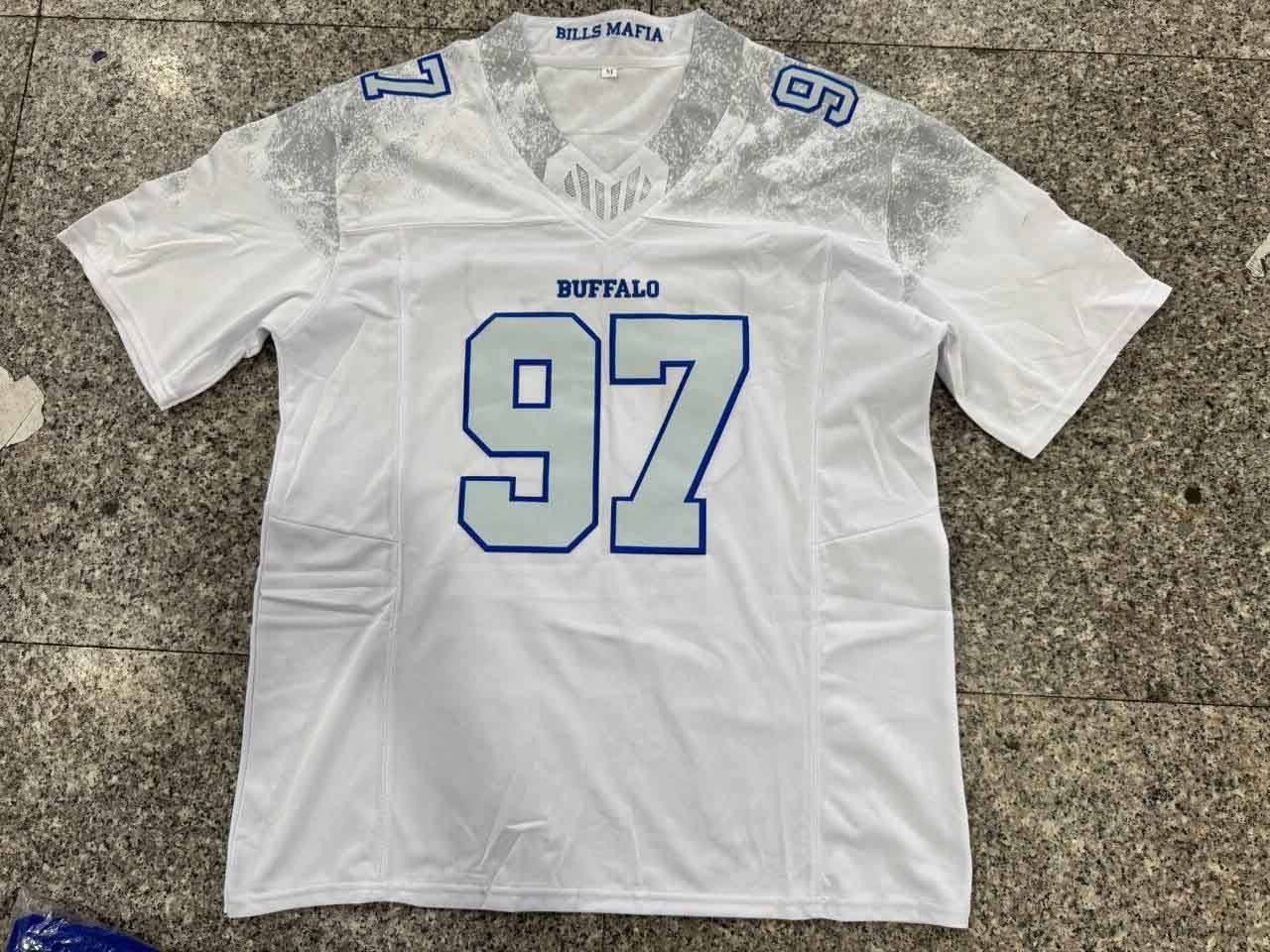 Custom Football Jersey Josh 17 Allen 2025 Rivalries Joey Bosa Gabriel Davis Miller James Cook Terrel Bernard Rasul Douglas Dawson Knox Beasley Milano 